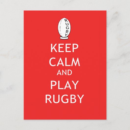 Behalt Calm & Play Rugby Postkarte (Vorderseite)