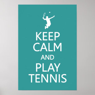 Behalt Calm & Play Tennis-Farbposter Poster