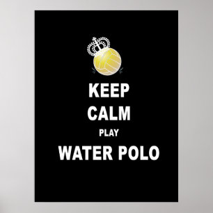 Behalt Calm Play Water Polo Poster - Schwarz