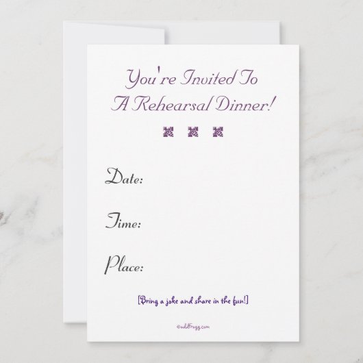 Behalt Calm Probe Dinner Einladung (Rückseite)