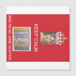 Behalt Calm, Read Jane Austen Magnetkarte