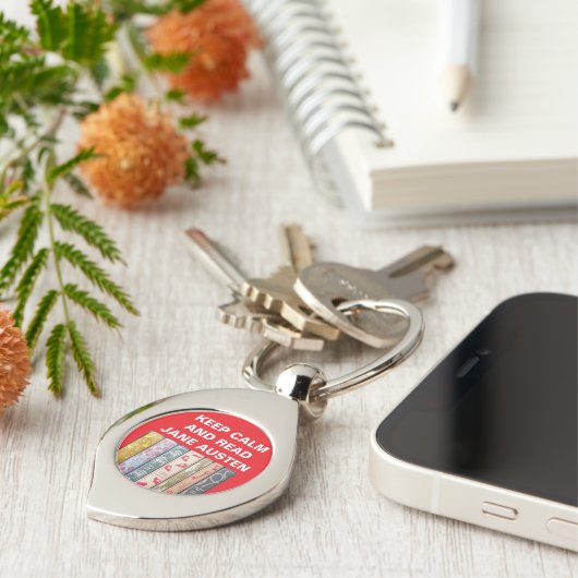 Behalt Calm, Read Jane Austen Schlüsselanhänger (Seite)