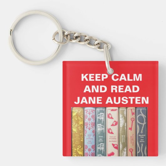 Behalt Calm, Read Jane Austen Schlüsselanhänger (Vorderseite)