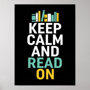 Behalt Calm Read On Poster für Bookworm und Nerd