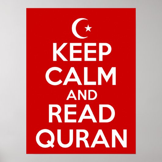 Behalt Calm Read Quran Poster (Vorne)
