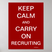 Behalt Calm Recruiting Funny HR Rekrutierung Sloga Poster (Vorne)