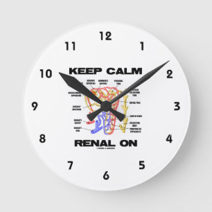 Behalt Calm Renal On (Niere Nephron) Runde Wanduhr