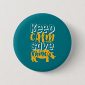 Behalt Calm Rett Rhinos Wildlife Animal Rescue Button (Vorderseite)