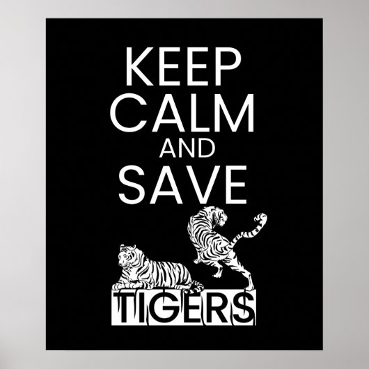 Behalt Calm Rett Tigers Animal Wildlife Protection Poster (Vorne)