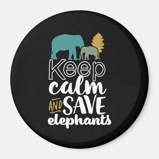 Behalt Calm Rette Elefanten Tierarzt Magnet (Vorne)