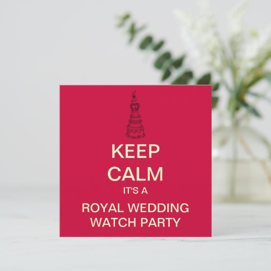 BEHALT CALM Royal Wedding Party Invite (Square) Einladung (Stehend Vorderseite)