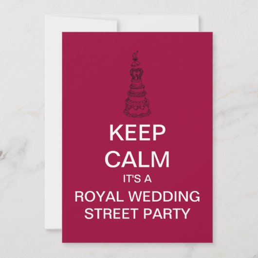 BEHALT CALM Royal Wedding Street Party Einladung (Vorderseite)