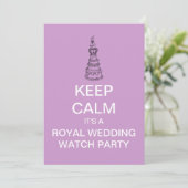 BEHALT CALM Royal Wedding Watch Party Einladung (Stehend Vorderseite)