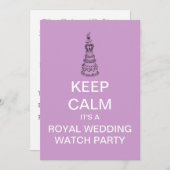 BEHALT CALM Royal Wedding Watch Party Einladung (Vorne/Hinten)