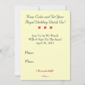 BEHALT CALM Royal Wedding Watch Party Invite (Red) Einladung (Rückseite)