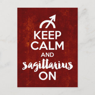 Behalt Calm Sagittarius am Geburtstag Rot Postkarte