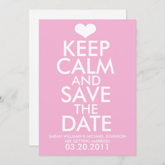 Behalt Calm & Save the Date (Vorne/Hinten)