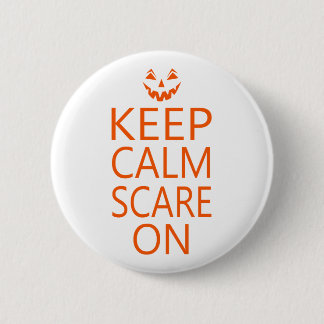 Behalt Calm Scare On Pumpkin Button