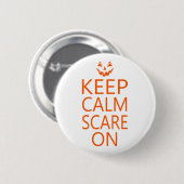 Behalt Calm Scare On Pumpkin Button (Vorne & Hinten)