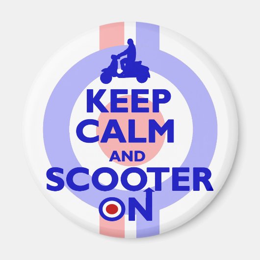 Behalt Calm Scooter On (Blue) Magnet (Vorne)