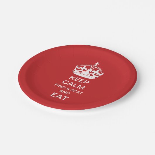 BEHALT CALM Shut up and EAT Plate Pappteller (Schrägansicht)