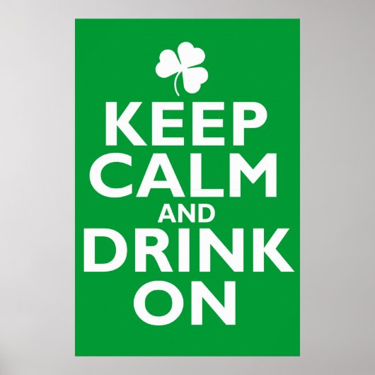 Behalt Calm St Patricks Day Spaß Poster (Vorne)