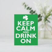Behalt Calm St Patricks Day Spaß Postkarte (Stehend Vorderseite)