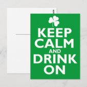 Behalt Calm St Patricks Day Spaß Postkarte (Vorne/Hinten)