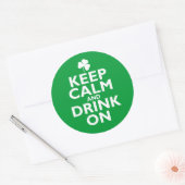 Behalt Calm St Patricks Day Spaß Runder Aufkleber (Umschlag)