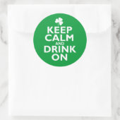 Behalt Calm St Patricks Day Spaß Runder Aufkleber (Tasche)