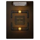 "Behalt Calm & Steam On" Industrial Steampunk Sign Klemmbrett (Vorderseite)