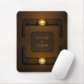 "Behalt Calm & Steam On" Steampunk Industrial Sign Mousepad (Mit Mouse)