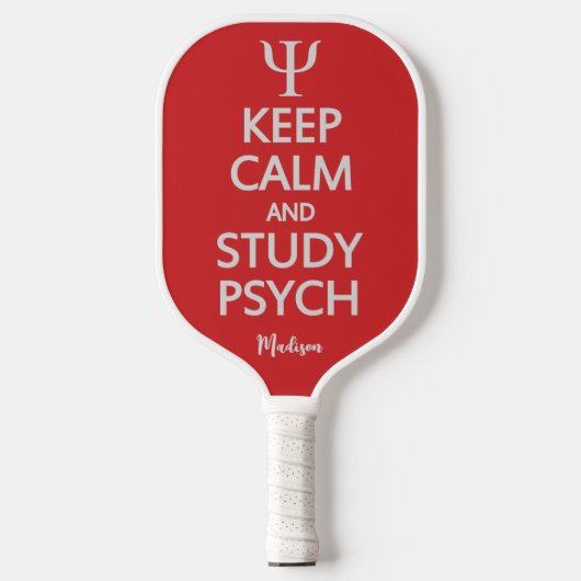Behalt Calm & Study Psych individuelle Name Pickleball Schläger (Vorderseite)
