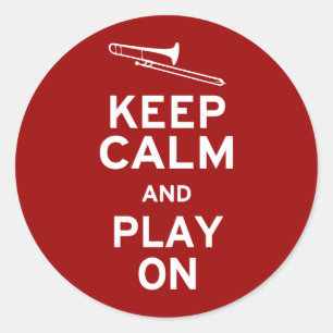 Behalt Calm Trombone Runder Aufkleber