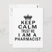 Behalt Calm Trust Me I are a Pharmacist Postkarte (Vorne/Hinten)