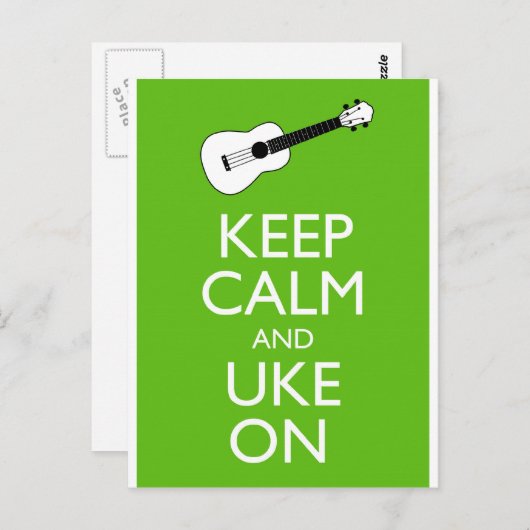 Behalt Calm Uke On (Kleeblatt) Postkarte (Vorne/Hinten)