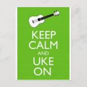 Behalt Calm Uke On (Kleeblatt) Postkarte (Vorderseite)