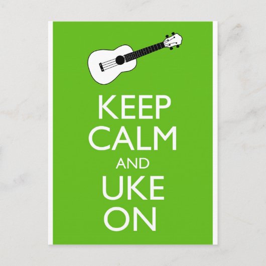 Behalt Calm Uke On (Kleeblatt) Postkarte (Vorderseite)