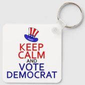 Behalt Calm und Abstimmung Demokrat Funny Politica Schlüsselanhänger (Rückseite)
