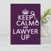 Behalt Calm und Anwalt Up (beliebig) Einladung (Stehend Vorderseite)