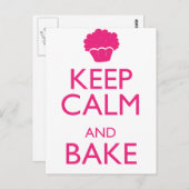 BEHALT CALM UND BAKE POSTKARTE (Vorne/Hinten)