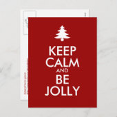 BEHALT CALM und BE JOLLY Feiertagspostkarte (Vorne/Hinten)