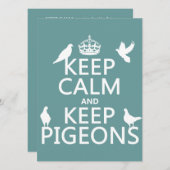 Behalt Calm und Behalt Tauben - alle Farben Einladung (Vorne/Hinten)