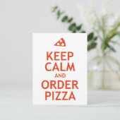Behalt Calm und bestellen Pizza Postkarte (Stehend Vorderseite)