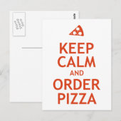 Behalt Calm und bestellen Pizza Postkarte (Vorne/Hinten)