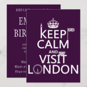 Behalt Calm und Besuch London Einladung (Vorne/Hinten)