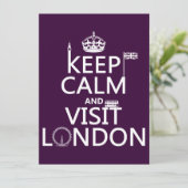 Behalt Calm und Besuch London Einladung (Stehend Vorderseite)