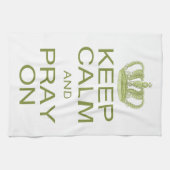 Behalt Calm und bete auf großen königlichen Erlass Geschirrtuch (Horizontal)