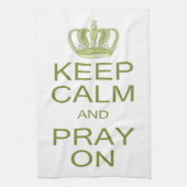 Behalt Calm und bete auf großen königlichen Erlass Geschirrtuch (Vertikal)