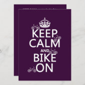 Behalt Calm und Bike On (einstellbare Farbe) Einladung (Vorne/Hinten)
